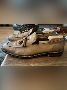 Banana Republic Tan Leather Tassel Slip-On Loafers
